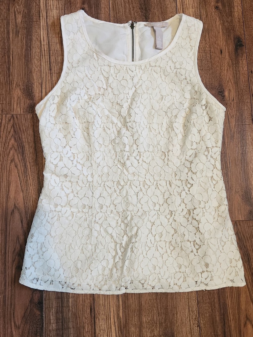 Banana Republic Ivory Floral Lace Tank Camisole